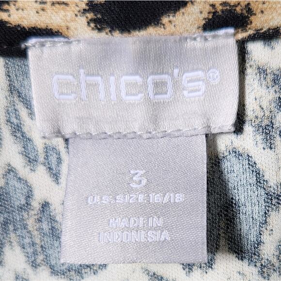 Chico's pullover top collared leopard print size XL 16 - Picture 7 of 10